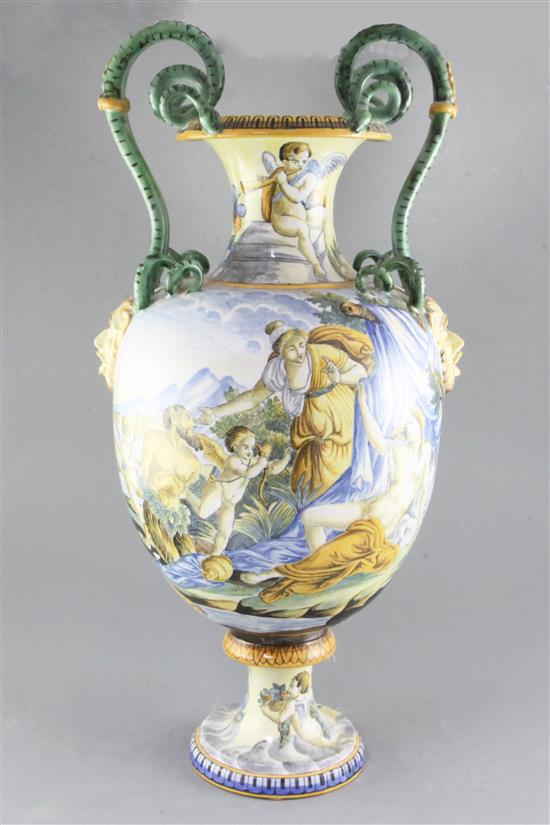 An Italian faience vase, late 19th century, height 26cm
